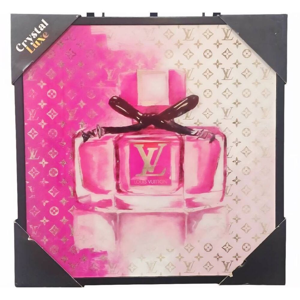 Crystal Luxe Louis Vuitton Logo Framed Wall Decor